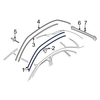 New OEM Genuine Audi, Left Roof Drip Molding - Part # 8E9853703C01C