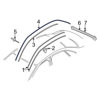 New OEM Genuine Audi, Right Roof Drip Molding - Part # 8E9853704E2ZZ