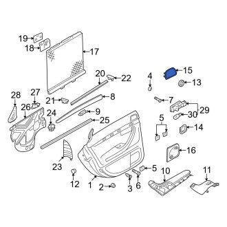 New OEM Genuine Audi, Rear Left Speaker Cover - Part # 8E0035793A25Y