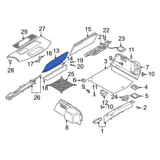 New OEM Genuine Audi, Rear Left Trunk Trim Panel - Part # 8D5863881P36R