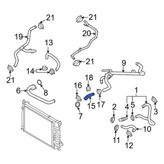 New OEM Genuine Audi, Engine Coolant Overflow Hose - Part # 8E0121030E