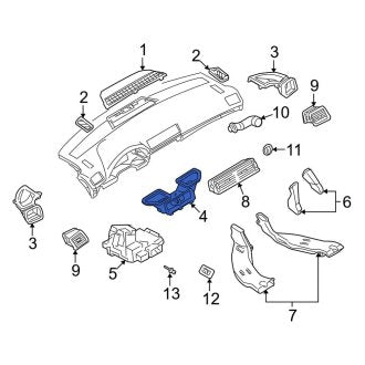 New OEM Genuine Audi, Center Instrument Panel Air Duct - Part # 8E1819389