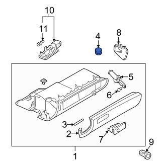 New OEM Genuine Audi, Front Glove Box Door Bumper - Part # 8E0857139A