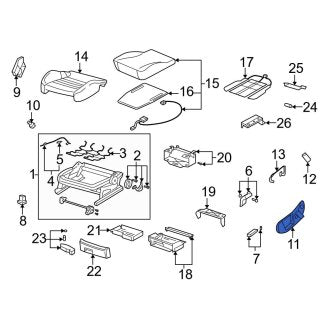 New OEM Genuine Audi, Right Outer Seat Frame Trim Panel - Part # 8E0881326G8X5