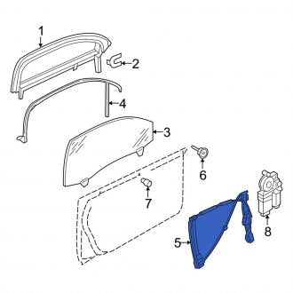 New OEM Genuine Audi, Front Left Window Regulator - Part # 8E0837461C