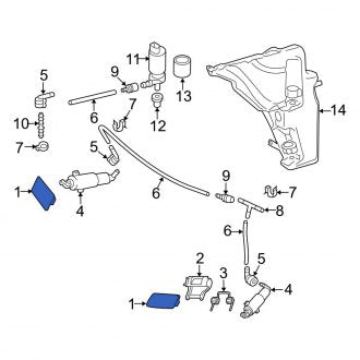 New OEM Genuine Audi, Front Right Headlight Washer Cover - Part # 8K0955276DGRU