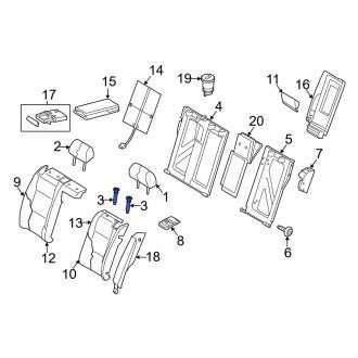 New OEM Genuine Audi, Rear Center Headrest Guide - Part # 8K0886919ASC3