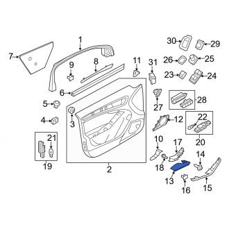 New OEM Genuine Audi, Front Left Door Armrest - Part # 8K1867173AEF1