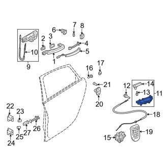 New OEM Genuine Audi, Front Left Interior Door Handle Assembly - Part # 8K0837019G1DH