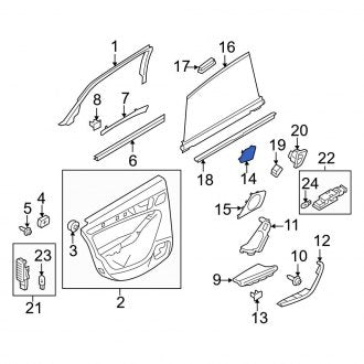 New OEM Genuine Audi, Rear Right Upper Speaker Cover - Part # 8K0035410A1FU