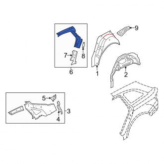 New OEM Genuine Audi, Left Body C-Pillar Reinforcement - Part # 8K5809737