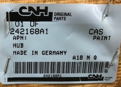 New OEM Genuine CNHi, Hub - Part # 242168A1
