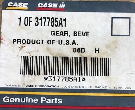 New OEM Genuine CNHi, Gear Set - Part # 317785A1