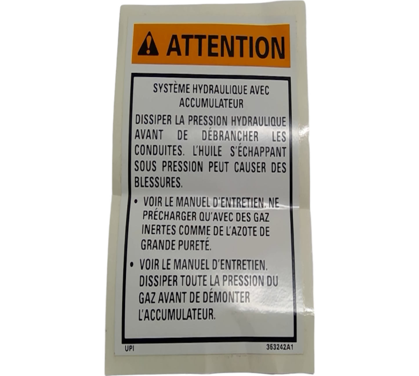 New OEM Genuine CNHi, Decal - Part # 353242A1