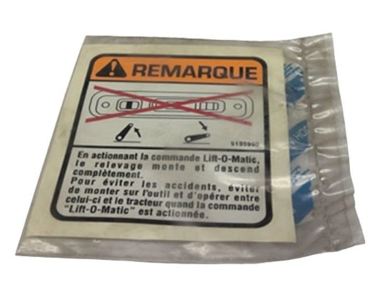 New OEM Genuine CNHi, Plate Data - Part # 5195990