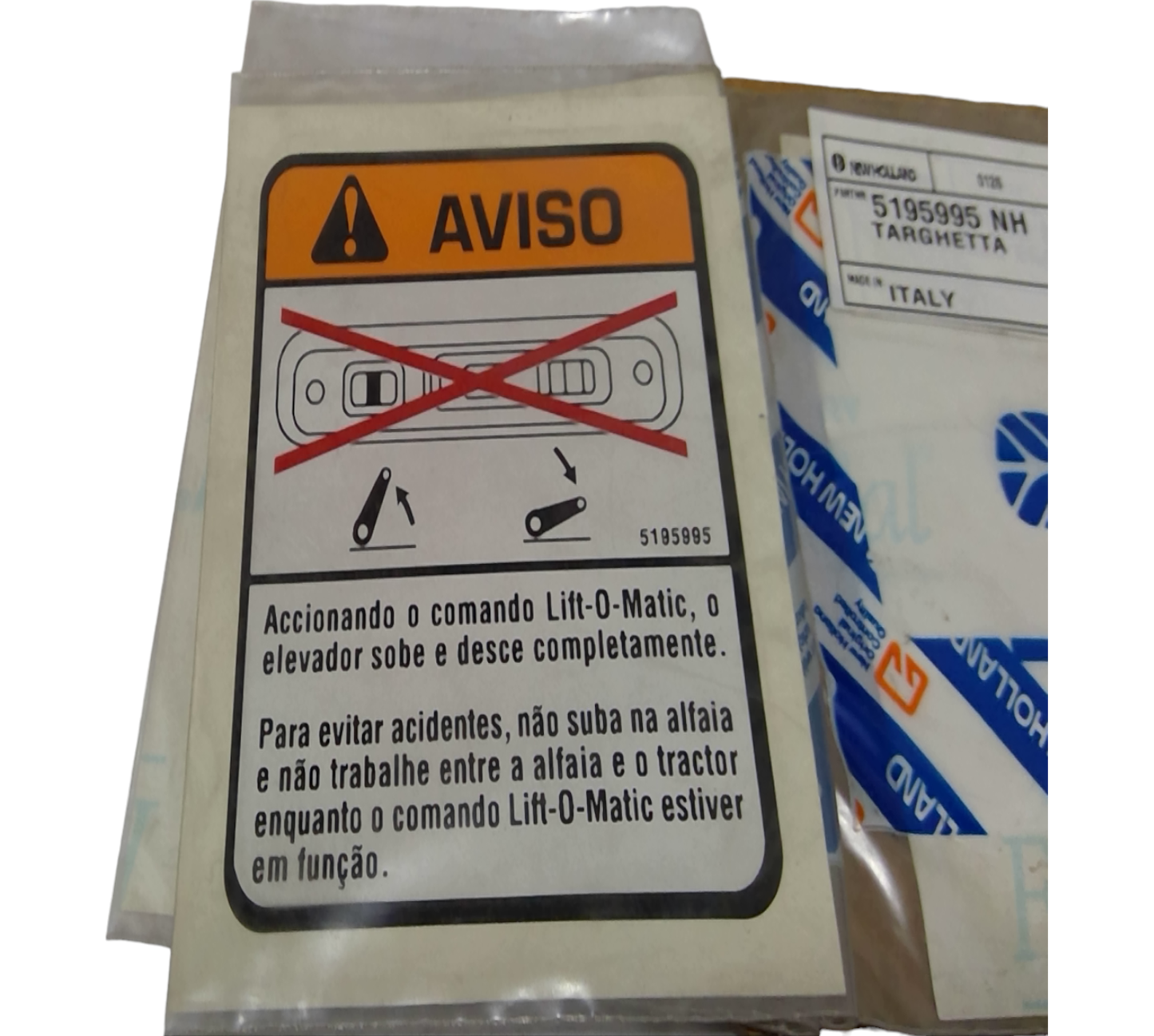 New OEM Genuine CNHi, Plate Data - Part # 5195995