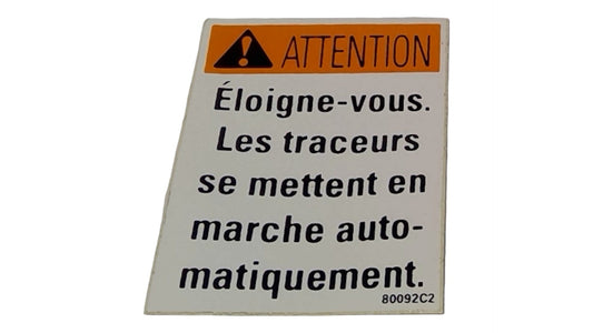 New OEM Genuine CNHi, Decal Warning - Part # 80092C2