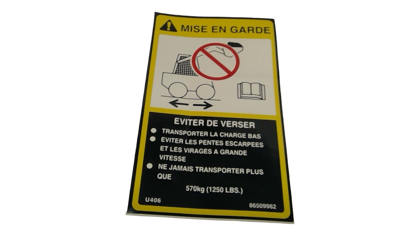 New OEM Genuine CNHi, Decal - Part # 86509962