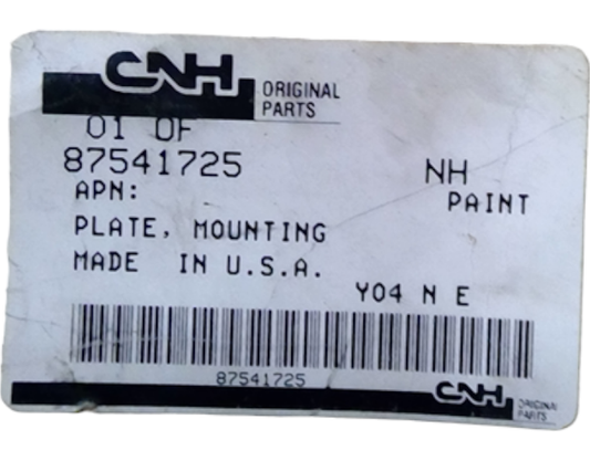New OEM Genuine CNHi, Plate Mounting - Part # 87541725