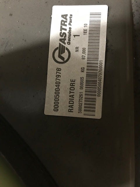 New OEM Genuine CNHi, Radiator - Part # 89500407976