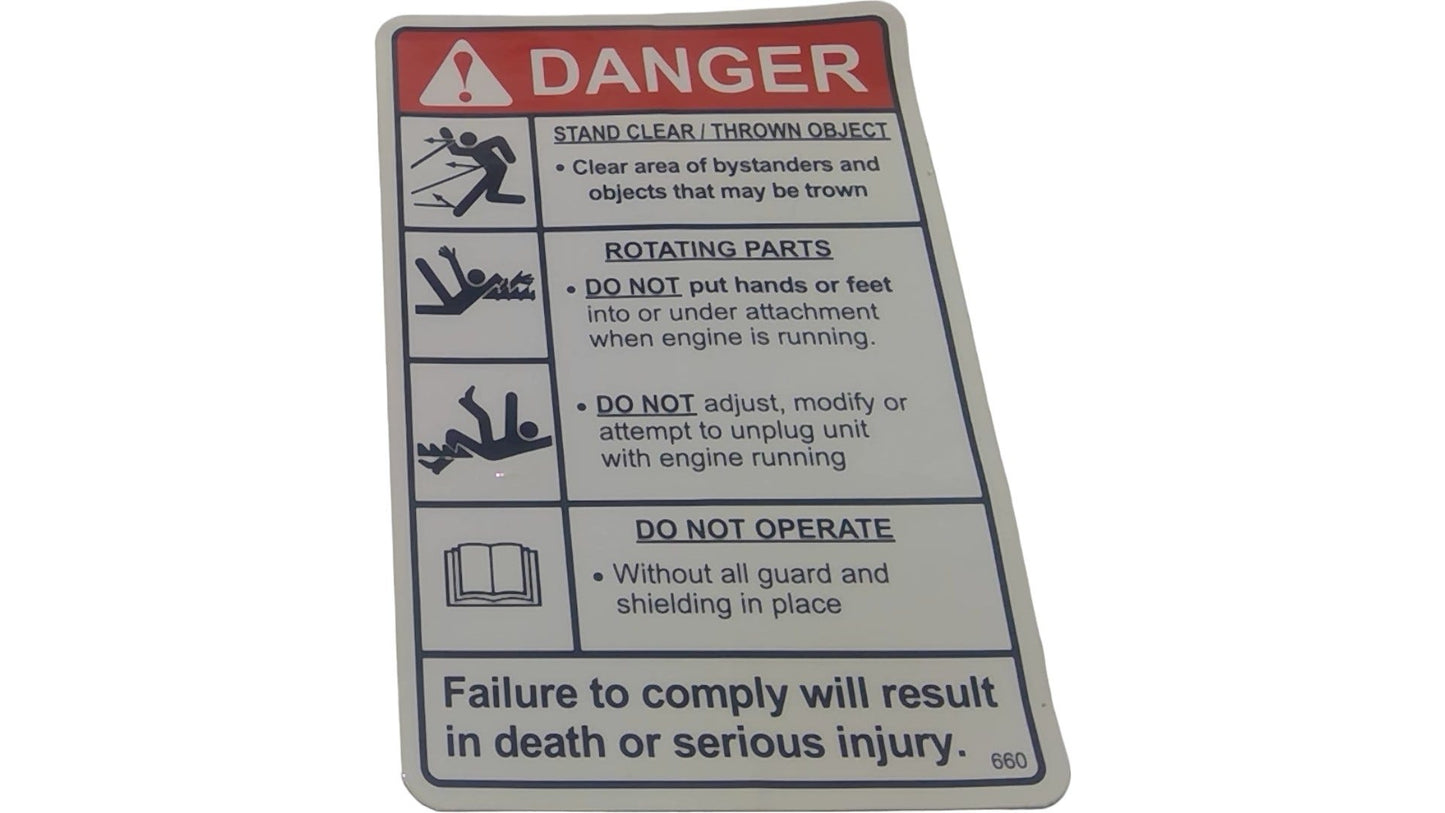 New OEM Genuine CNHi, Decal Danger - Part # BER2500800