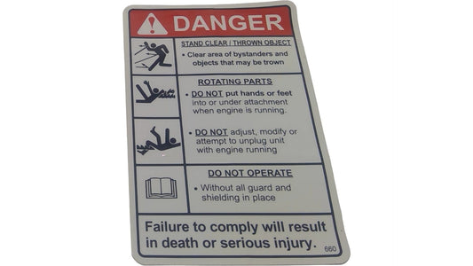 New OEM Genuine CNHi, Decal Danger - Part # BER2500800