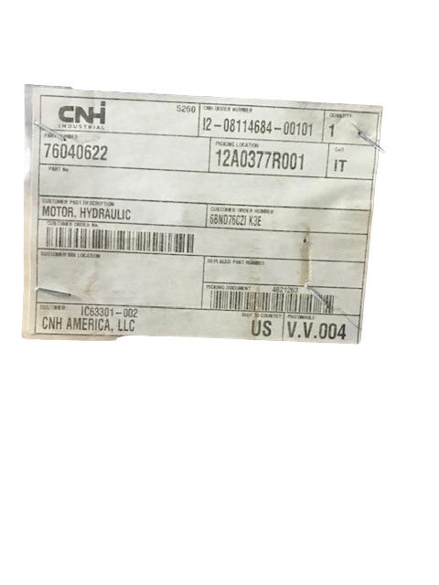 New OEM Genuine CNHi, Motor Hydraulic - Part # 76040622