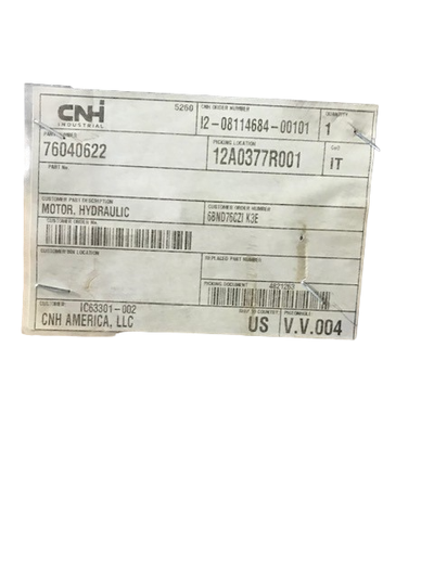 New OEM Genuine CNHi, Motor Hydraulic - Part # 76040622