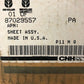 New OEM Genuine CNHi, Sheet Asm - Part # 87029557