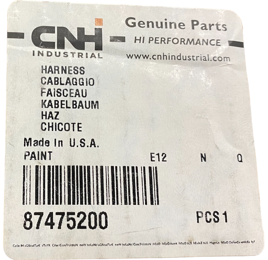 New OEM Genuine CNHi, Harness - Part # 87475200