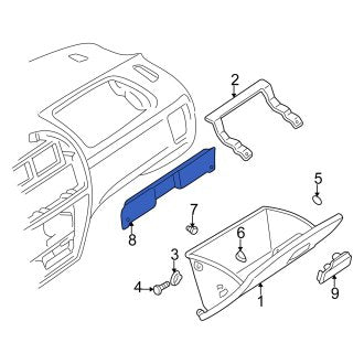 New OEM Genuine Suzuki, Front Glove Box Door Cover - Part # 7381365D00R8J