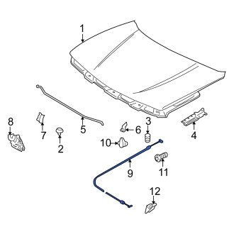 New OEM Genuine Suzuki, Front Hood Release Cable - Part # 8216067D00