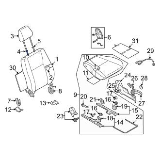 New OEM Genuine Suzuki, Front Left Inner Headrest Guide - Part # 8584065JQ0R8H