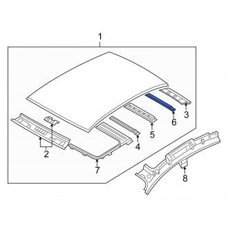 New OEM Genuine Suzuki, Rear Roof Panel Reinforcement - Part # 6515386Z00