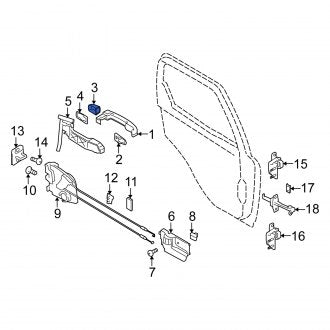 New OEM Genuine Suzuki, Center Exterior Door Handle Cover - Part # 8283363J00ZCW