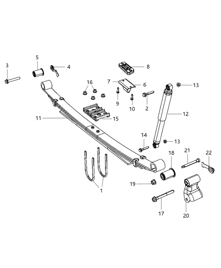 New 2008-2011 Fits Chrysler 3500, 4500, 5500 Rear Leaf Spring - Part # 52855615AE