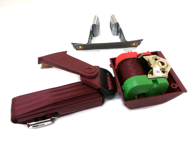 New OEM 1983-1991 Chevrolet GMC S/T Truck Passenger Rear Seat Belt Burgundy, Part # 15619086