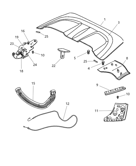 Mounting Kit Rear Bow Soft Top Repair