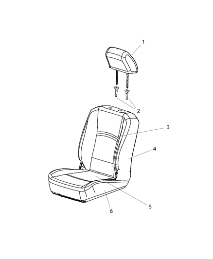 New 2018-2023 Fits Chrysler 1500 Headrest-Front - Part # 5RC47LC5AA