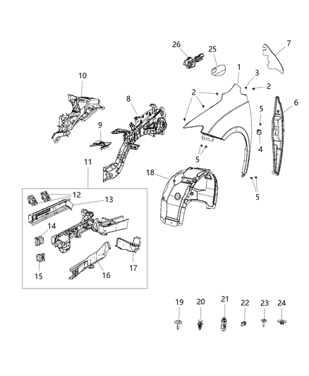 New 2017-2019 Fits Chrysler Pacifica Beam-Upper Load Path - Part # 68242239AC