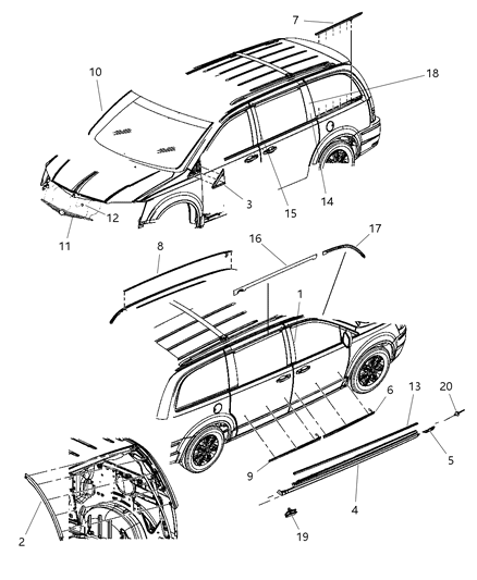 New 2008 Fits Chrysler Grand Caravan, Town & Country Molding-Sliding Door - Part # ZR64FHFAA