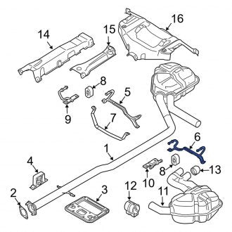 New OEM Genuine Mini, Left Upper Exhaust Muffler Bracket - Part # 18207546979