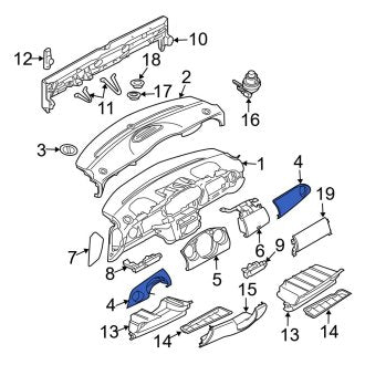 New OEM Genuine Mini, Left Outer Instrument Panel Cover - Part # 51459141863