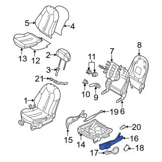 New OEM Genuine Mini, Front Left Outer Seat Trim Panel - Part # 52107132837