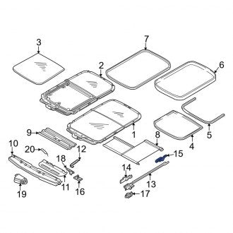 New OEM Genuine Mini, Left Sunroof Guide Jaw - Part # 54107039733