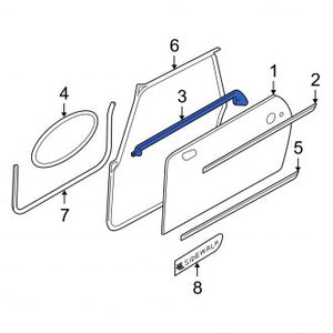 New OEM Genuine Mini, Front Left Door Window Belt Weatherstrip - Part # 51327039865