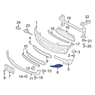 New OEM Genuine Mini, Front Left Bumper Cover Spacer Panel - Part # 51117188605