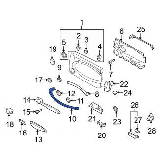 New OEM Genuine Mini, Rear Right Rearward Door Trim Molding - Part # 51422756036