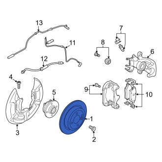 New OEM Genuine Mini, Rear Disc Brake Rotor - Part # 34216784389