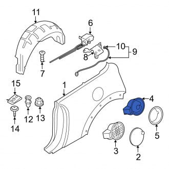 New OEM Genuine Mini, Rear Fuel Filler Housing - Part # 51177148884